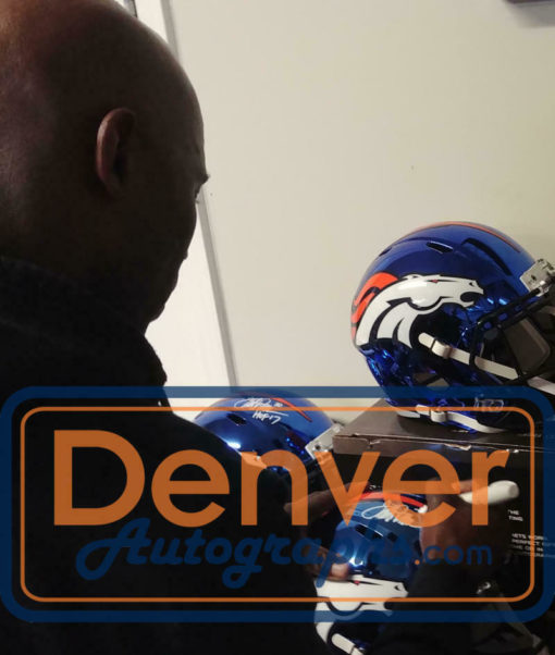 Terrell Davis Autographed Denver Broncos Chrome Replica Helmet HOF Radtke 22374