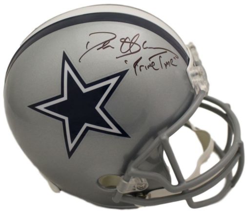 Deion Sanders Autographed Dallas Cowboys Replica Helmet Prime Time JSA  22381