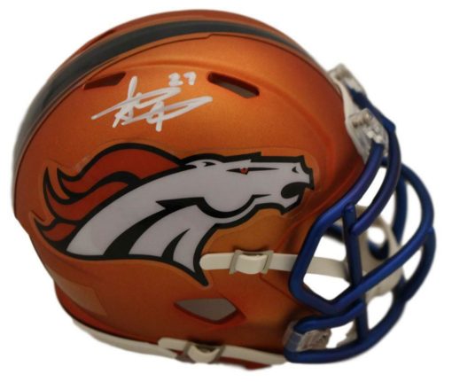 Steve Atwater Autographed/Signed Denver Broncos Blaze Mini Helmet JSA 22407