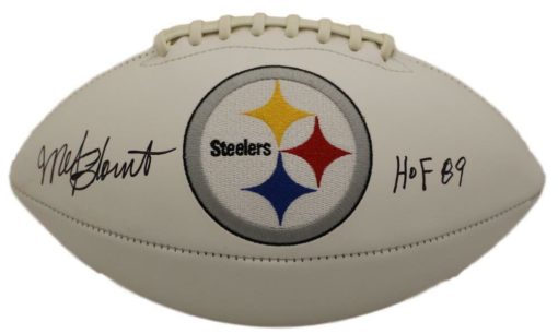 Mel Blount Autographed/Signed Pittsburgh Steelers Logo Football JSA 22419