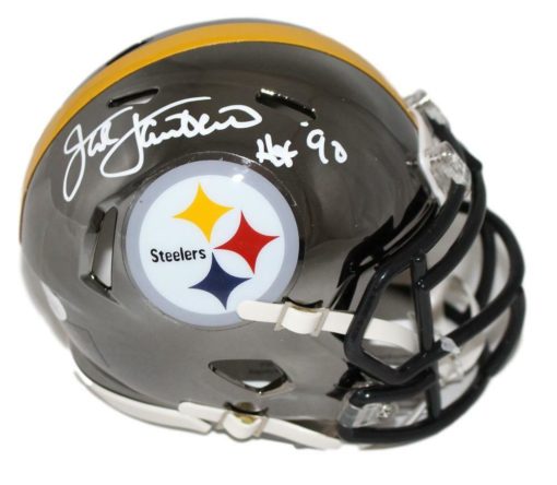 Jack Lambert Autographed/Signed Pittsburgh Steelers Chrome Mini Helmet JSA 22420