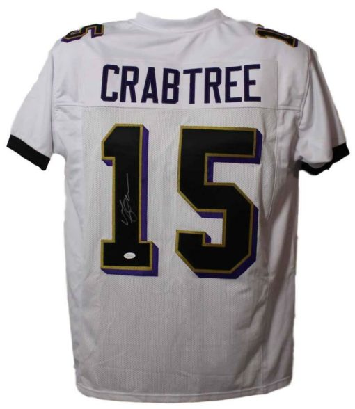 Michael Crabtree Autographed/Signed Baltimore Ravens XL White Jersey JSA 22436