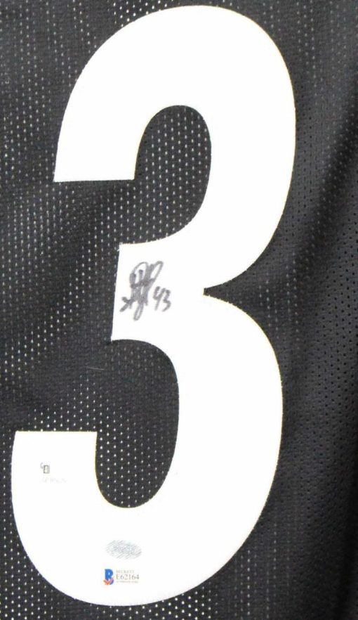 Troy Polamalu Autographed Pittsburgh Steelers XL Black Jersey BAS 22444