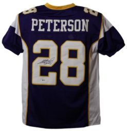 Adrian Peterson Autographed/Signed Minnesota Vikings XL Purple Jersey BAS 22446