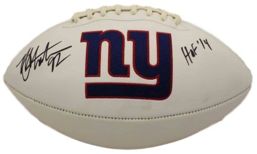 Michael Strahan Autographed New York Giants Logo Football HOF JSA 22500