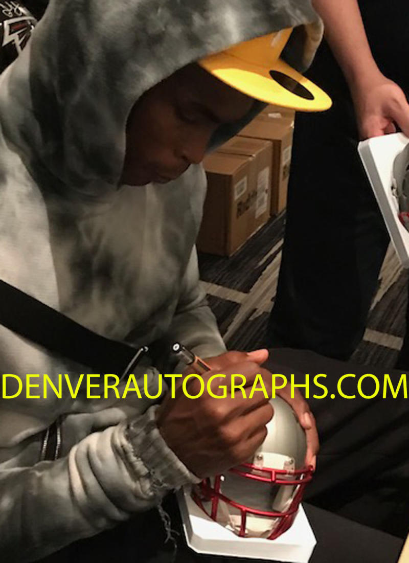 Julio Jones Autographed/Signed Atlanta Falcons Blaze Mini Helmet JSA 