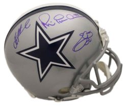 Dallas Cowboys Triplets Autographed Proline Helmet Aikman Emmitt Irvin BAS 22551
