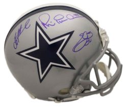 Dallas Cowboys Triplets Autographed Proline Helmet Aikman Emmitt Irvin BAS 22551