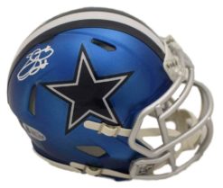 Emmitt Smith Autographed/Signed Dallas Cowboys Blaze Mini Helmet BAS 22556