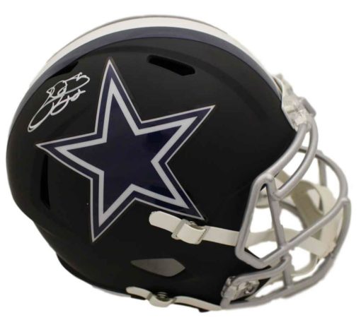 Emmitt Smith Autographed Dallas Cowboys Riddell Black Replica Helmet BAS 22562