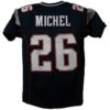 Sony Michel Autographed/Signed New England Patriots Blue XL Jersey BAS 22630