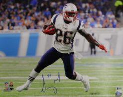 Sony Michel Autographed/Signed New England Patriots 16x20 Photo BAS 22638 PF