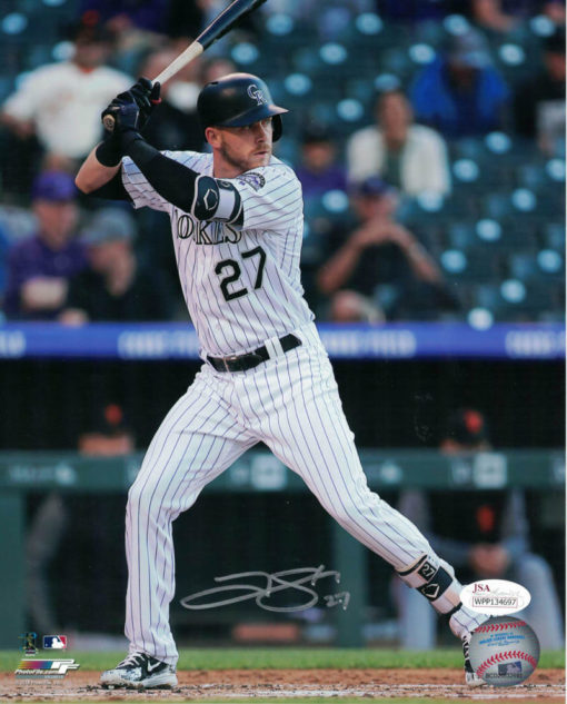 Trevor Story Autographed/Signed Colorado Rockies 8x10 Photo JSA 22649 PF