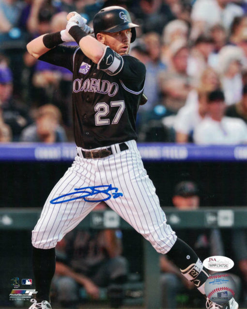 Trevor Story Autographed/Signed Colorado Rockies 8x10 Photo JSA 22650 PF