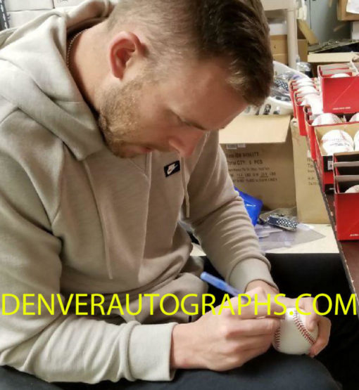 Trevor Story Autographed/Signed Colorado Rockies OML Baseball 5 Insc JSA 22655