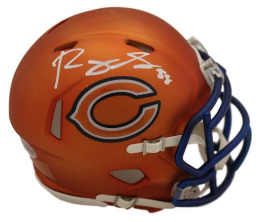 Roquan Smith Autographed/Signed Chicago Bears Blaze Mini Helmet BAS 22660