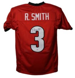 Roquan Smith Autographed/Signed Georgia Bulldogs Red XL Jersey BAS 22662