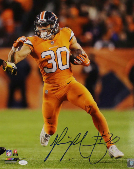 Phillip Lindsay Autographed/Signed Denver Broncos 16x20 Photo JSA 22686 PF