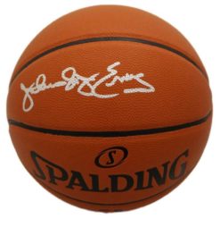 Julius Dr J Erving Autographed Philadelphia 76ers Spalding Basketball BAS 22703