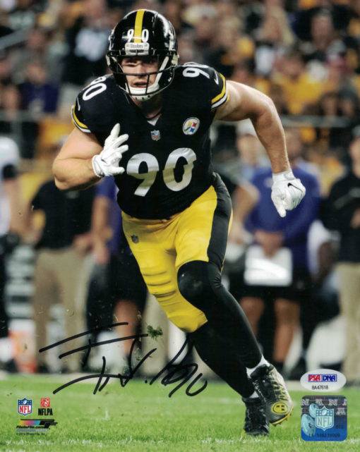 TJ Watt Autographed/Signed Pittsburgh Steelers 8x10 Photo PSA/DNA 22706 PF