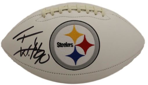 TJ Watt Autographed/Signed Pittsburgh Steelers White Logo Football PSA/DNA 22707