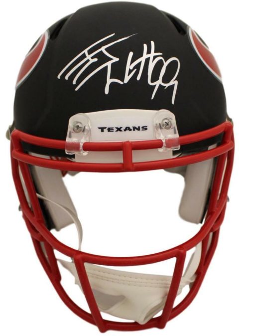 JJ Watt Autographed/Signed Houston Texans Black Proline Helmet JSA 22716