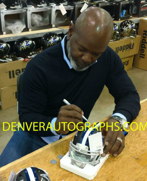Emmitt Smith Autographed/Signed Dallas Cowboys Black Mini Helmet BAS 22724