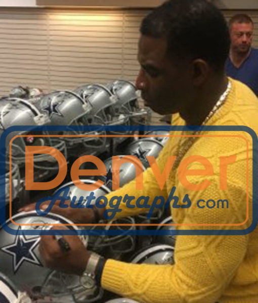 Deion Sanders Autographed/Signed Dallas Cowboys Authentic Helmet BAS 22729
