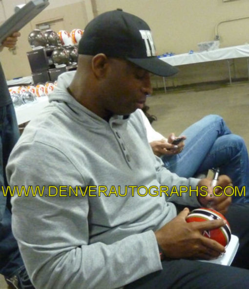 Deion Sanders Autographed/Signed Atlanta Falcons Riddell Mini Helmet BAS 22736