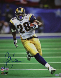 Marshall Faulk Autographed Los Angeles Rams 16x20 Photo SB XXXVI BAS 22749 PF