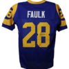 Marshall Faulk Autographed/Signed Los Angeles Rams XL Blue Jersey BAS 22750