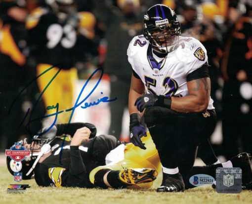Ray Lewis Autographed/Signed Baltimore Ravens 8x10 Photo BAS 22755 PF