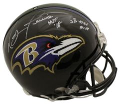 Ray Lewis Autographed/Signed Baltimore Ravens Authentic Helmet 2 Insc JSA 22764