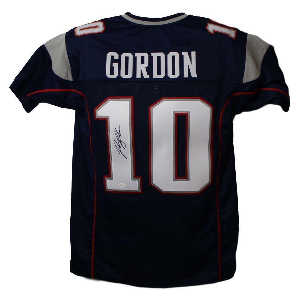 Josh Gordon Autographed/Signed New England Patriots Blue XL Jersey JSA 22767