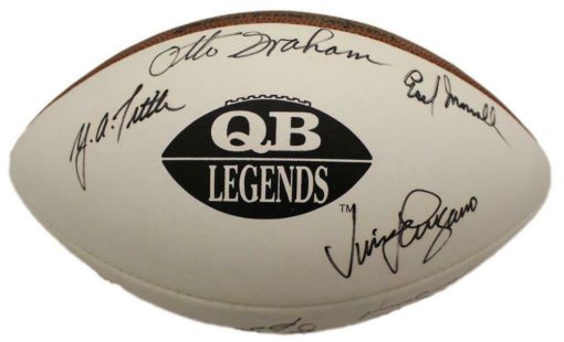 QB Legends Football Autographed/Signed Johnny Unitas Starr Manning +17 JSA 22772