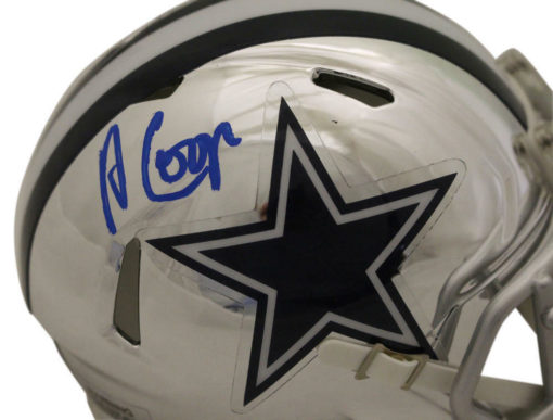 Amari Cooper Autographed/Signed Dallas Cowboys Chrome Mini Helmet JSA  22781