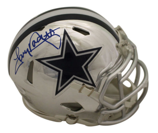 Tony Dorsett Autographed/Signed Dallas Cowboys Chrome Mini Helmet JSA 22786