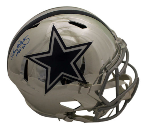 Tony Dorsett Autographed Dallas Cowboys Replica Chrome Helmet HOF BAS 22794