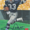 Tony Dorsett Autographed/Signed Dallas Cowboys Goal Line Art Card Blue BAS 22795