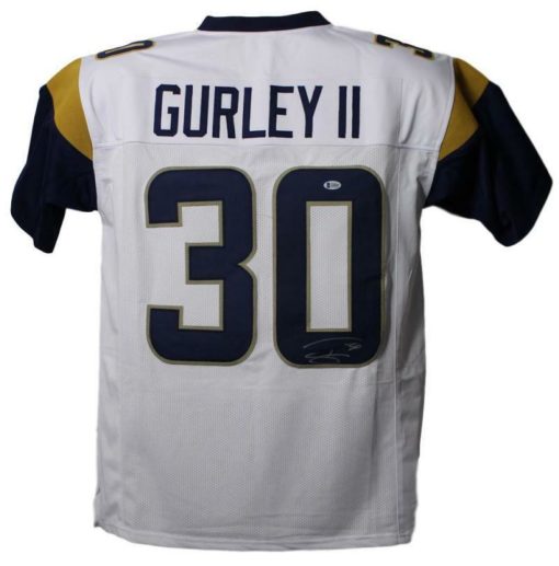 Todd Gurley Autographed/Signed Los Angeles Rams Size XL White Jersey BAS 22815