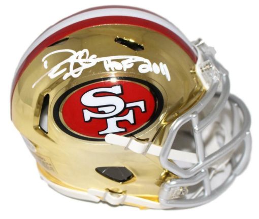 Deion Sanders Autographed San Francisco 49ers Chrome Mini Helmet HOF BAS 22837