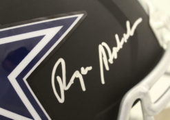 Roger Staubach Autographed Dallas Cowboys Black Replica Helmet JSA 22844
