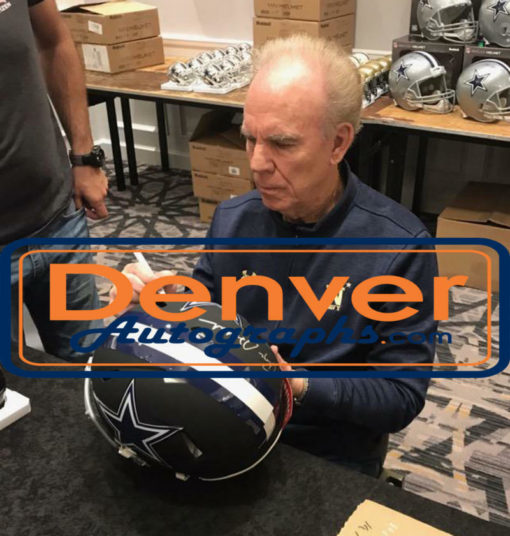 Roger Staubach Autographed Dallas Cowboys Black Replica Helmet JSA 22844