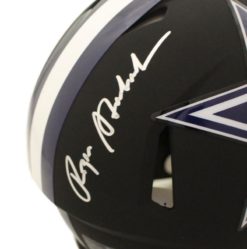 Roger Staubach Signed Dallas Cowboys Authentic Black Helmet 2 Insc JSA 22845