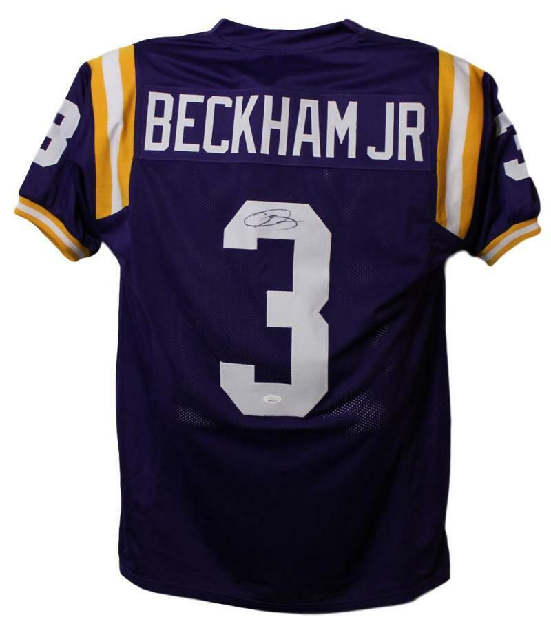 Odell Beckham Jr, Autographed/Signed LSU Tigers XL Purple Jersey JSA