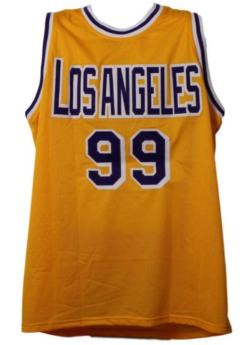 Chevy Chase Fletch Autographed/Signed Los Angeles Lakers Jersey Yellow BAS 22871