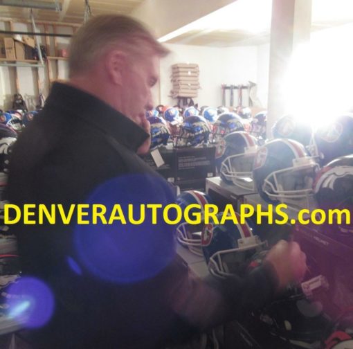 John Elway Autographed/Signed Denver Broncos Replica Helmet BAS 22879