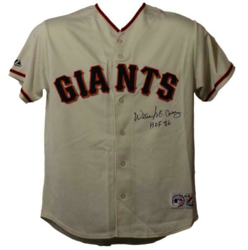 Willie McCovey Autographed/Signed New York Giants Jersey w/HOF 86 JSA 22909