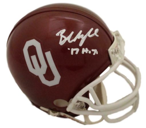 Baker Mayfield Autographed/Signed Oklahoma Sooners Mini Helmet Heisman BAS 22917