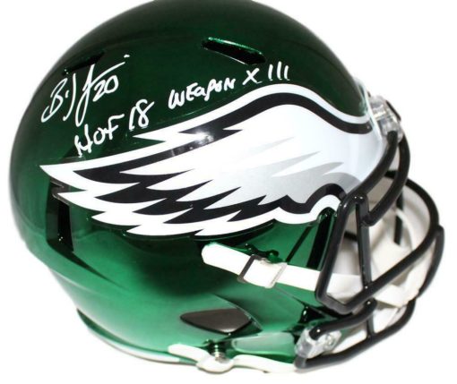 Brian Dawkins Signed Philadelphia Eagles Chrome Replica Helmet 2 Insc JSA 22938
